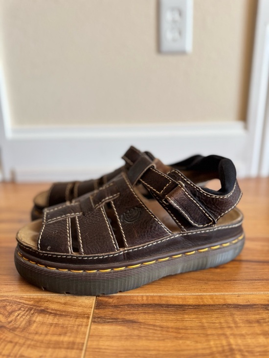 Dr. Martens Other - VTG 90s Dr Martens Fisherman Brown Leather Sandals - Chunky Platform Grunge Cage